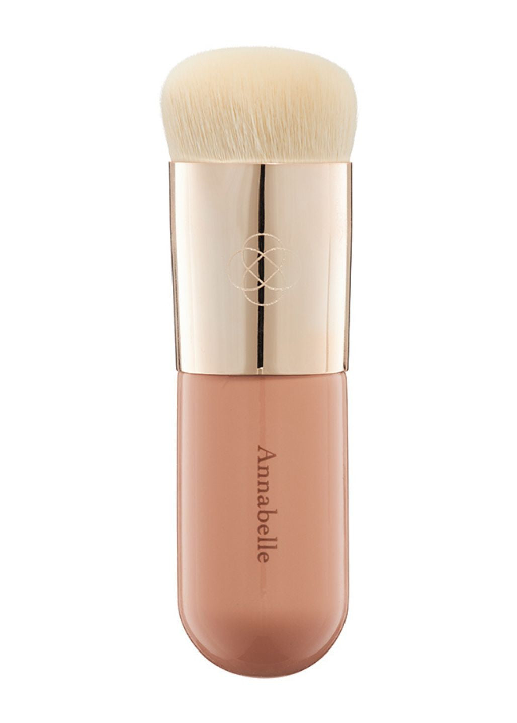 Pędzel Short Top Annabelle Minerals z jasnym włosiem i różową rączką