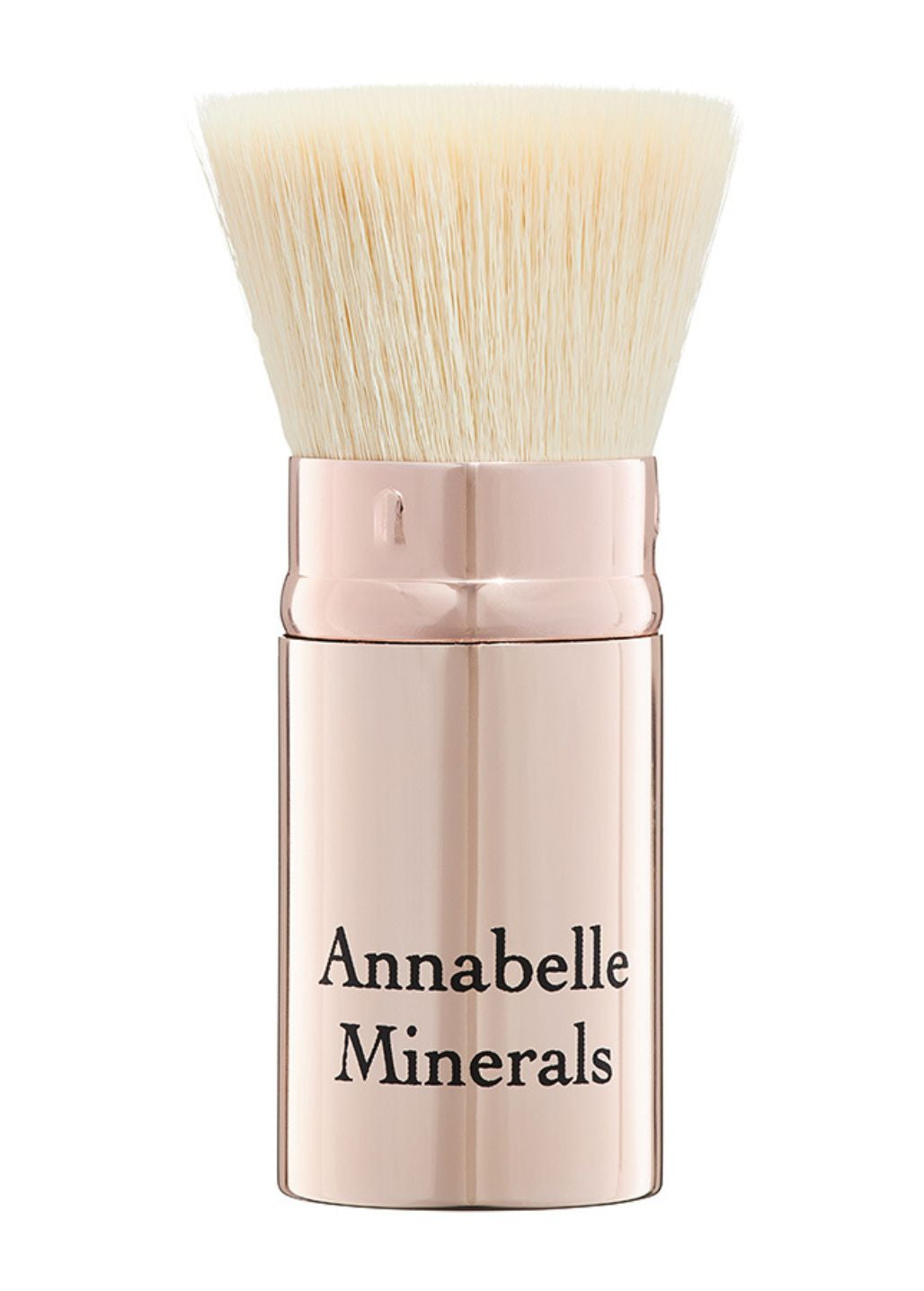 Wysuwany pędzel Flat Top Annabelle Minerals z jasnym włosiem i metalową obudową