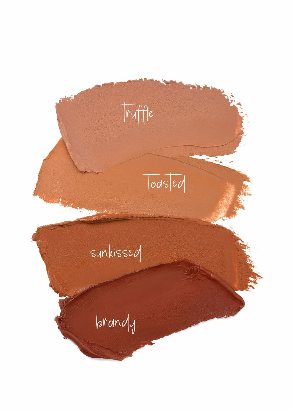 Swatche odcieni kremowego bronzera Sculpt Balm Annabelle Minerals